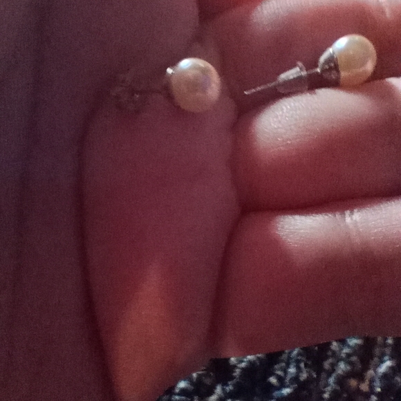 Faux Pearl Earrings w/Gorgeous Bling Earrings Jackets - Picture 9 of 12